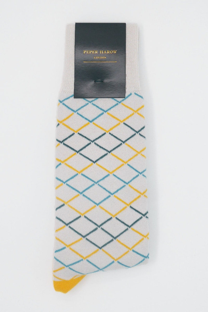 Yellow & Grey Hastings Luxury Men's Socks