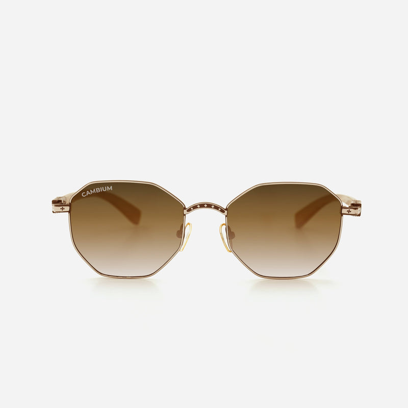Cambium Tokyo Sunglasses - Aluminium & Wood Frame Gradient Brown
