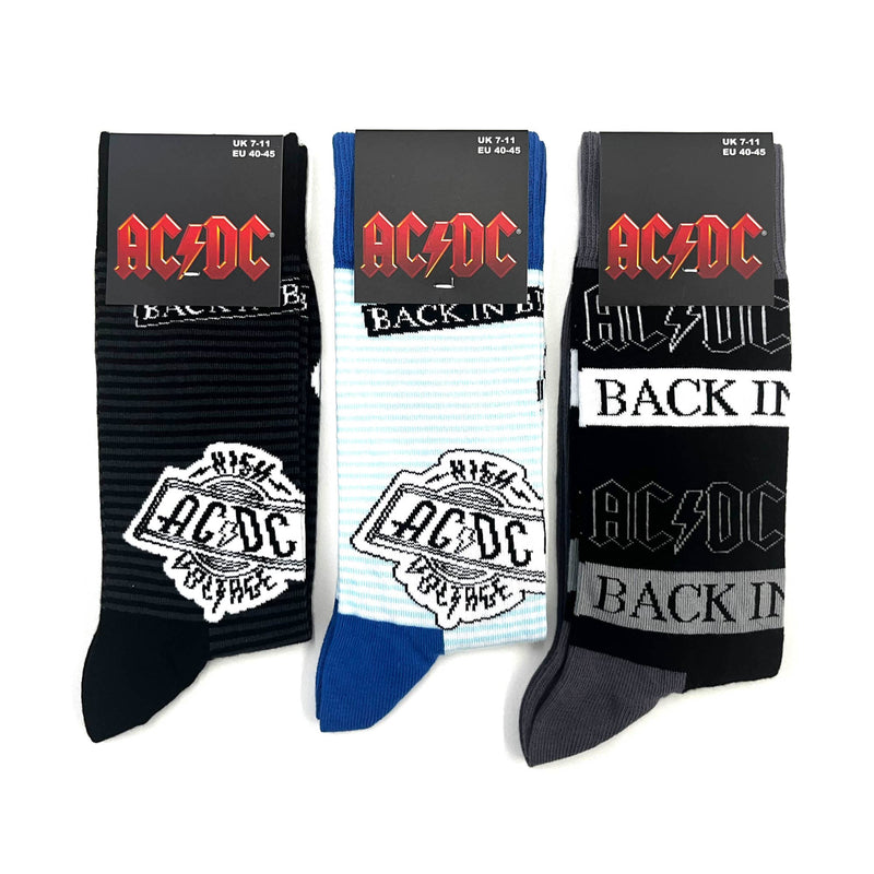 AC/DC Socks 3 pack - Adult UK 7-11 (EU 41-46, US 8-12)