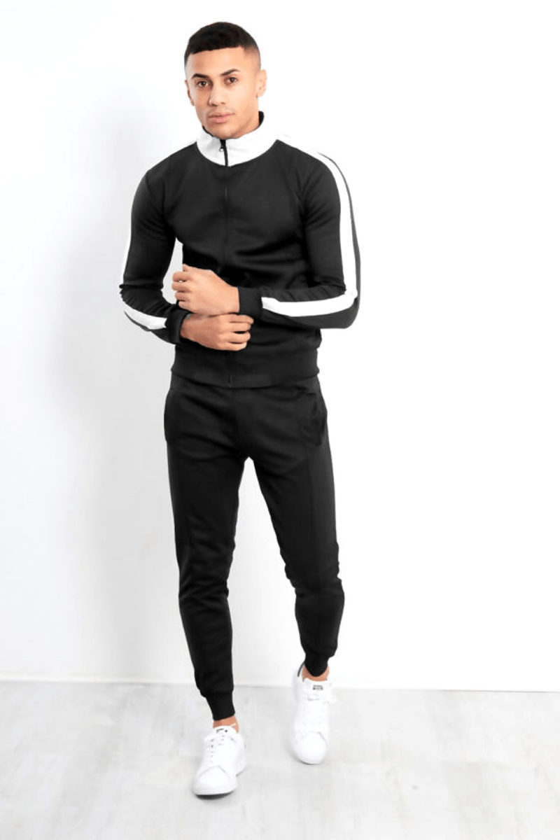 Aahron ‘Deansgate’ Black Pintuck Funnel Tracksuit