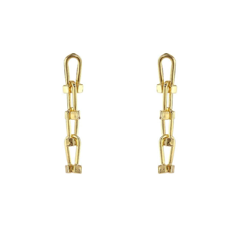 loveRocks Nautical Chain Drop Earrings Gold Tone