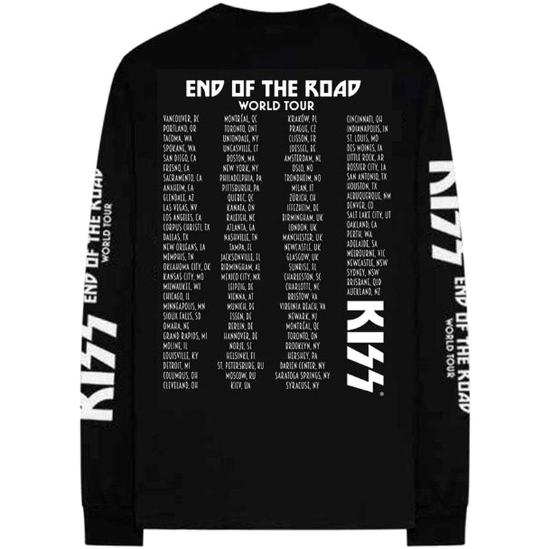 KISS Unisex Long Sleeved T-Shirt: End Of The Road Tour (Back & Arm Print)