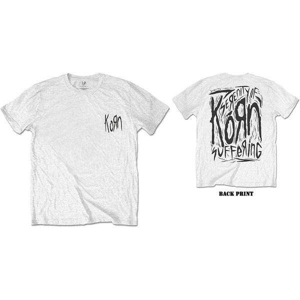 Korn | Official Band T-shirt | Scratched Type (Back Print)