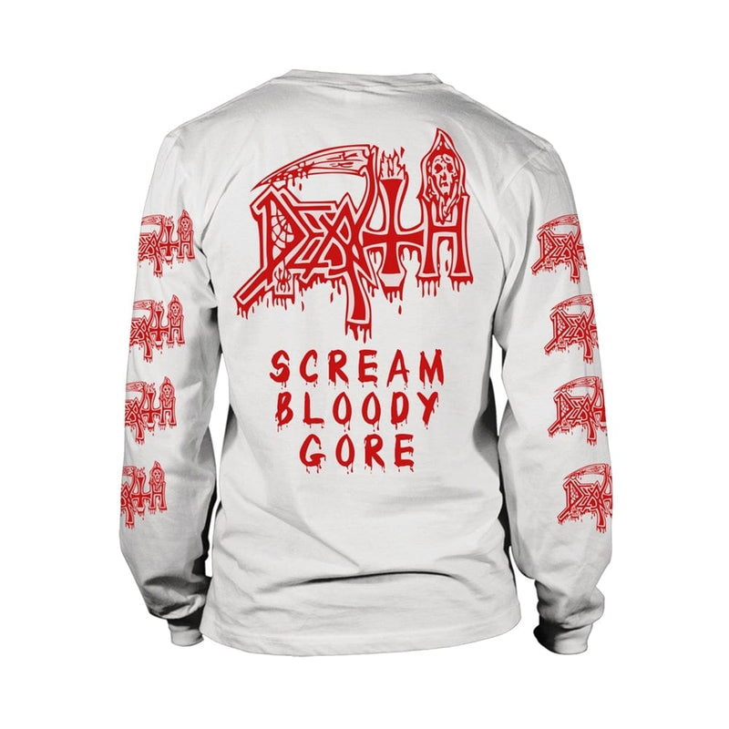 Death Unisex Long Sleeved T-shirt: Scream Bloody Gore (back print)