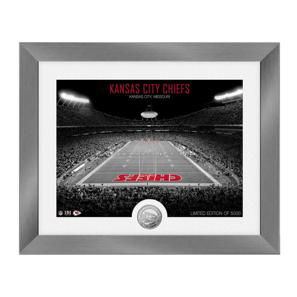 Kansas City Chiefs Art Deco Stadium Silver Coin in Framed Photo