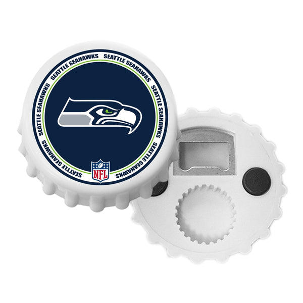 Seattle Seahawks White Magnetic Bottle Cap Opener