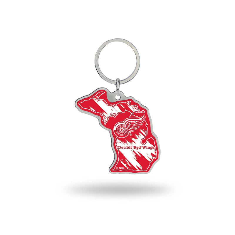 Detroit Red Wings - Michigan State Shaped Keychain