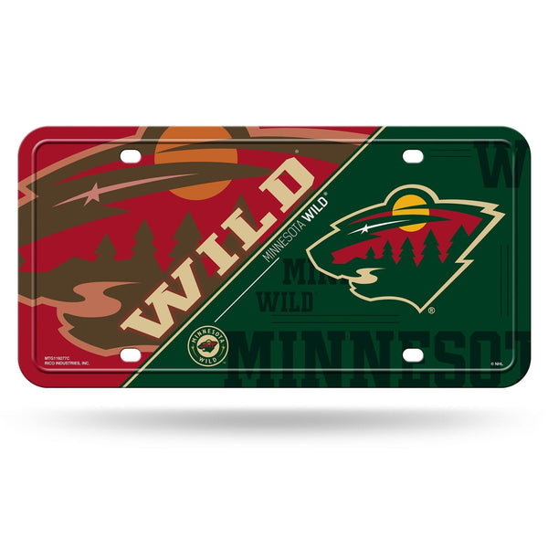 Minnesota Wild Split Design Metal License Plate