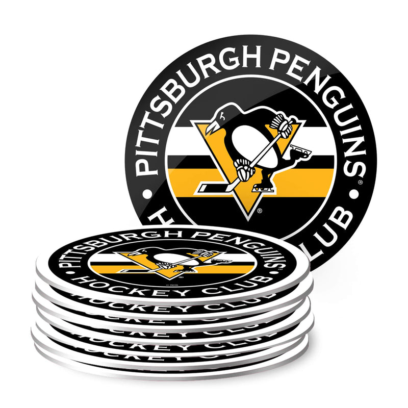 Pittsburgh Penguins Coaster Set Stripe Design Set (8 pack)