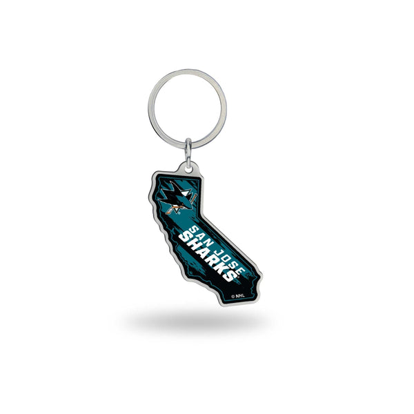 San Jose Sharks - California  State Shaped Keychain