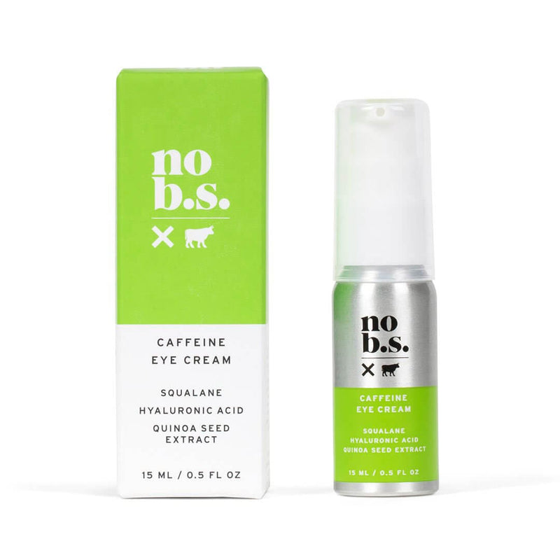 No BS Skincare Caffeine Eye Cream bottle and box front
