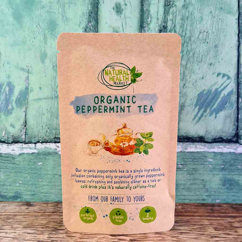 Peppermint Tea Bags 2 Pack By The Natural Health Market - organic peppermint tea in plastic free packaging
