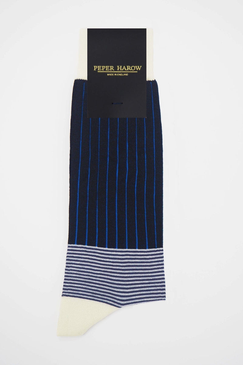 Oxford Stripe Men's Socks - Black