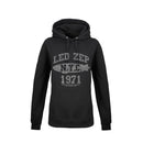 Led Zeppelin Ladies Hoodie: LZ College (Black)