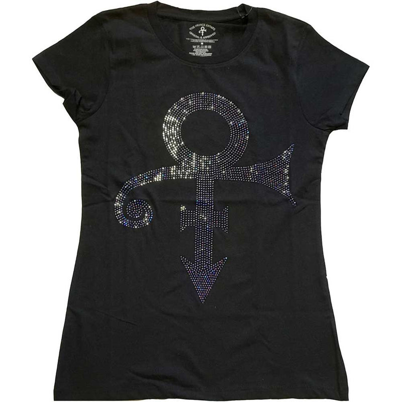 Prince  | Official Ladies T-shirt |  Purple Symbol (Diamante)