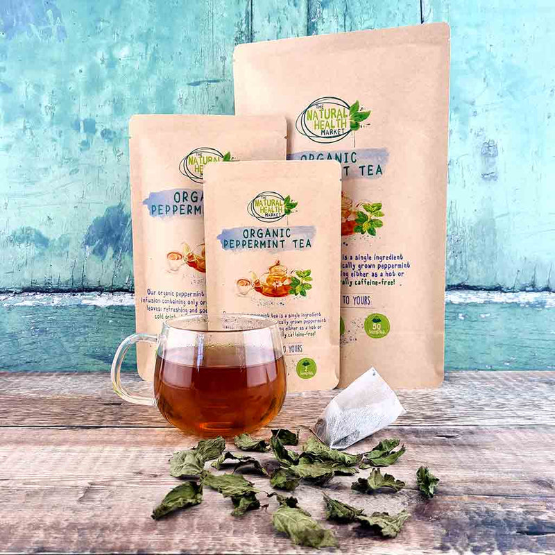 Peppermint Tea Bags Family By The Natural Health Market - organic peppermint tea in plastic free packaging