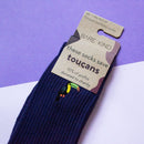 Save the Toucans Ribbed Bamboo Socks