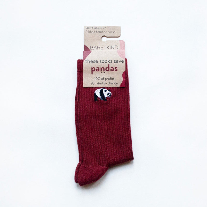 Save the Pandas Ribbed Bamboo Socks