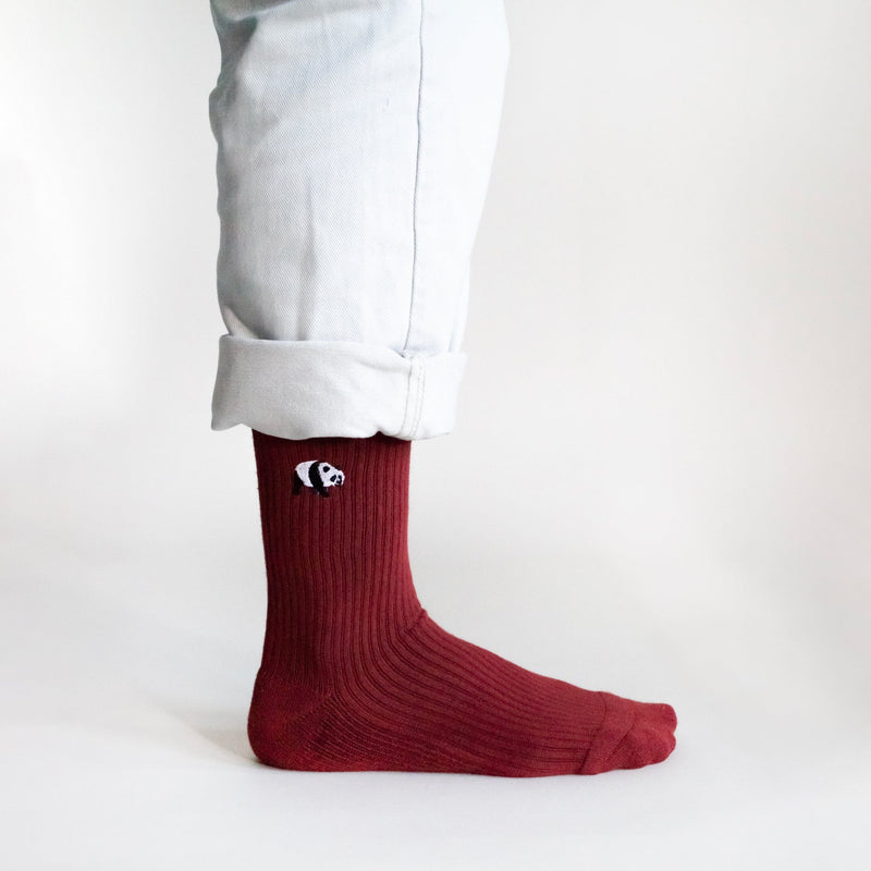 Save the Pandas Ribbed Bamboo Socks