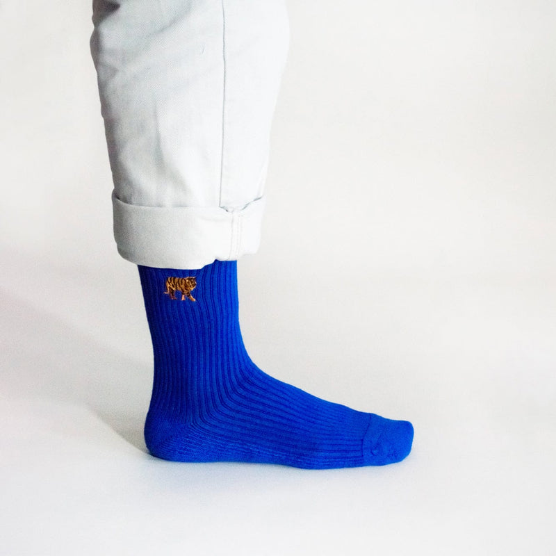 Save the Tigers Ribbed Bamboo Socks