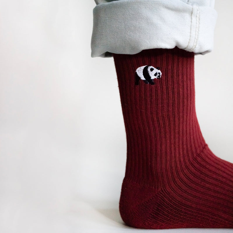 Save the Pandas Ribbed Bamboo Socks