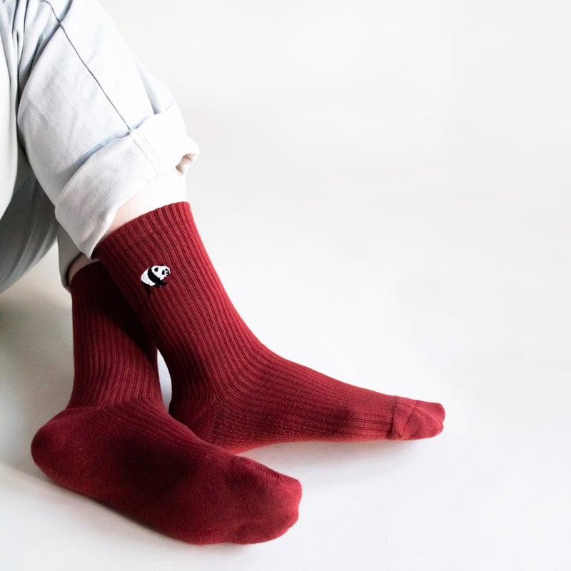 Save the Pandas Ribbed Bamboo Socks