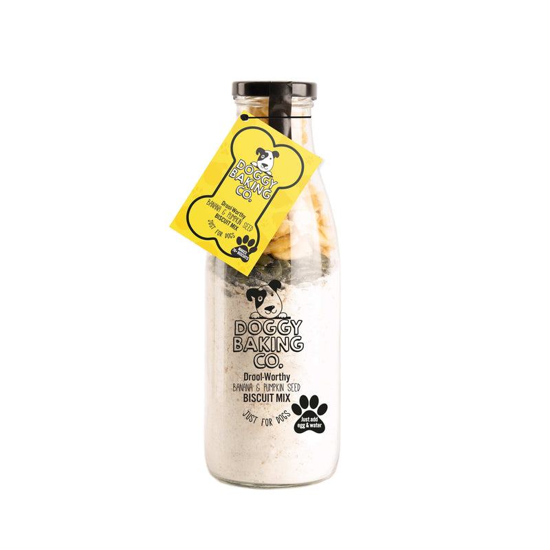 Drool-Worthy Pumpkin Seed & Banana Doggy Baking Co Biscuit Mix - Case of 6 in Bottles - Cookie Mix - Bottled Baking Co