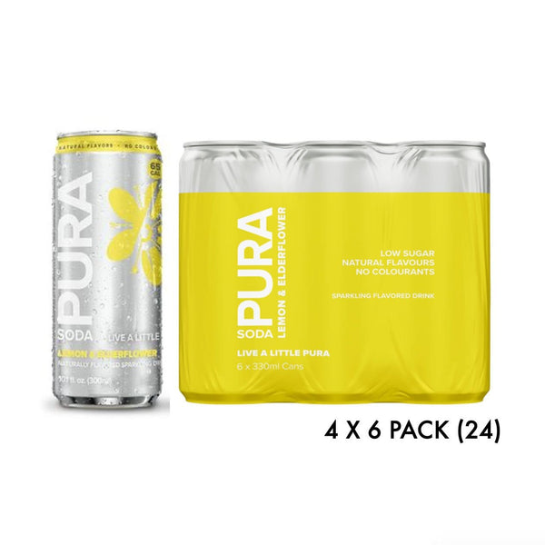 Pura Soda Lemon & Eldeflower - 24 x 330ml