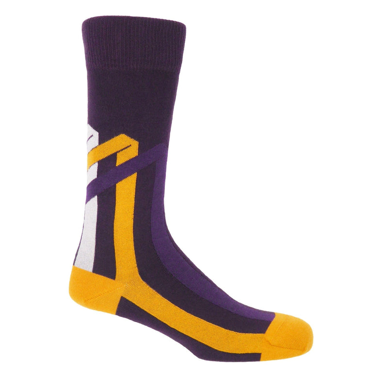 Ribbon Stripe Mauve Luxury Men's Socks