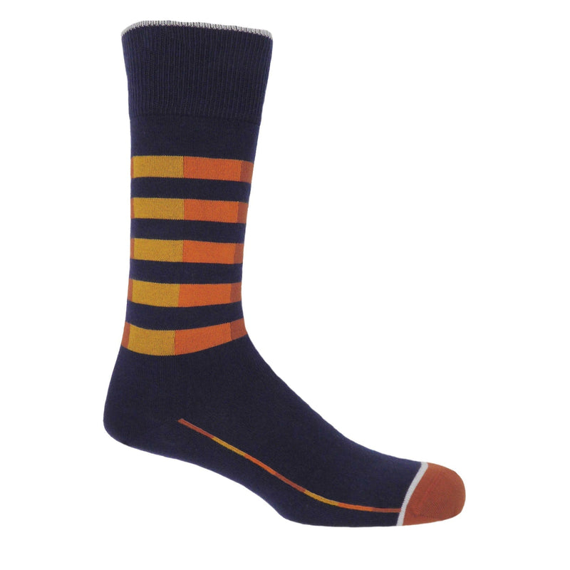 Quad Stripe Men's Socks - Navy