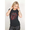 The Rolling Stones  | Official Ladies T-shirt |  Classic Tongue (Diamante)