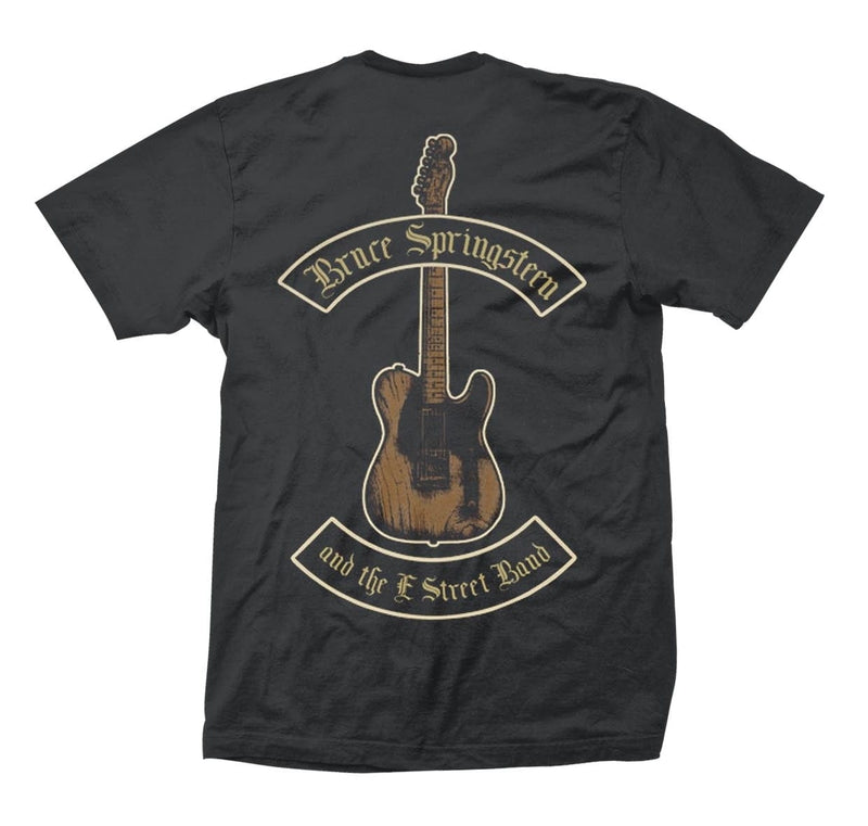 Bruce Springsteen Unisex T-shirt: Black Motorcycle Guitars (back print)