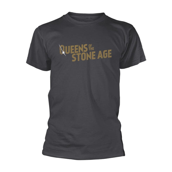 Queens Of The Stone Age Unisex T-shirt: Text Logo (Metallic)