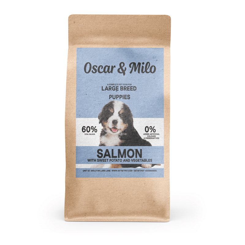 Oscar & Milo Grain Free Large Breed Puppy Food Salmon with Sweet Potato & Veg