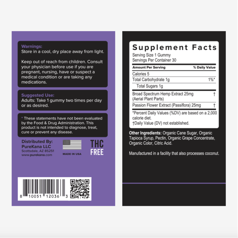 750 mg Calm CBD Gummies – Grape
