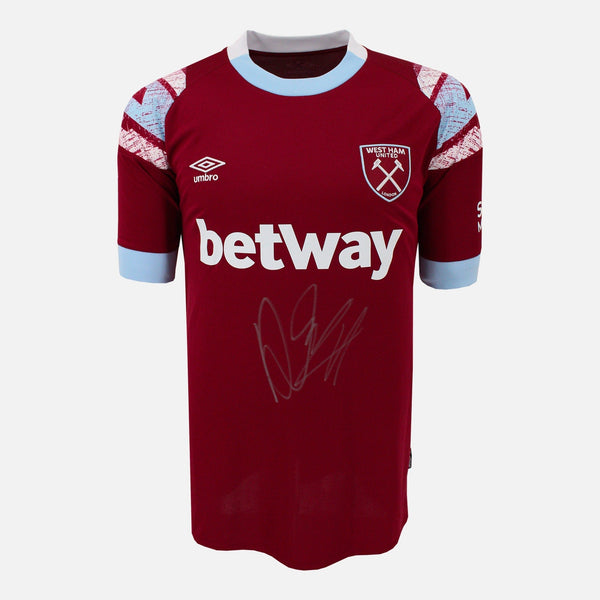 Declan Rice Signed West Ham United Shirt 2022-23 Home [Front]