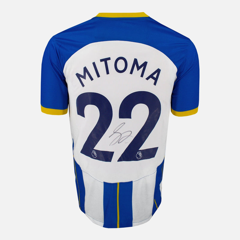 Framed Kaoru Mitoma Signed Brighton Shirt Home 2022-23 [Modern]