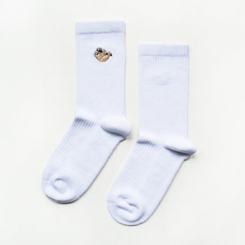 Save the Sloths Ribbed Bamboo Socks