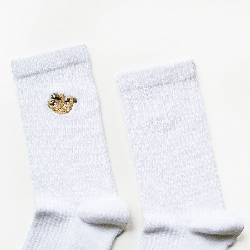 Save the Sloths Ribbed Bamboo Socks