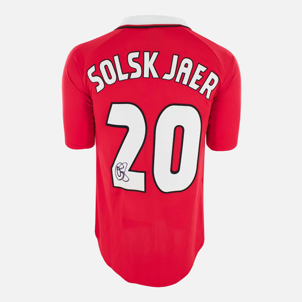 Signed Manchester United treble shirt Solskjaer 20