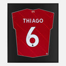 Framed Thiago Alcântara Signed Liverpool Shirt 2021-22 Home [Mini]