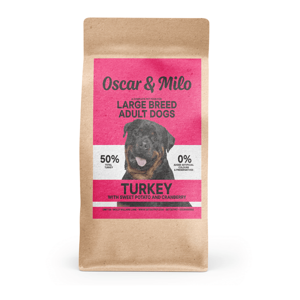 Oscar & Milo Grain Free Large Breed Adult Dog Food Turkey with Sweet Potato & Cranberry
