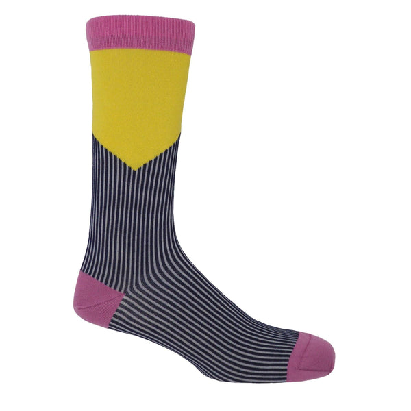 V-Stripe Men's Socks - Buttercup