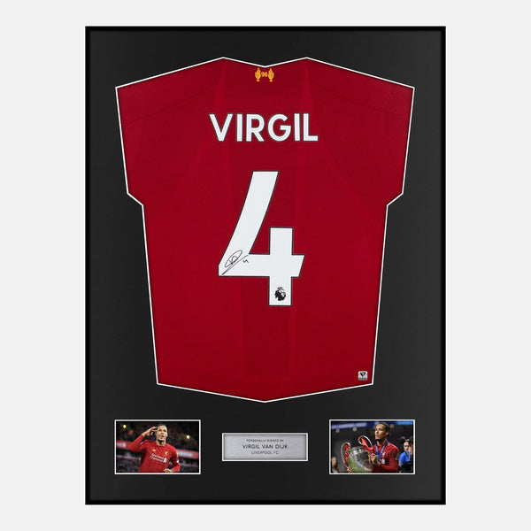 Signed Virgil Van Dijk Framed Liverpool Shirt