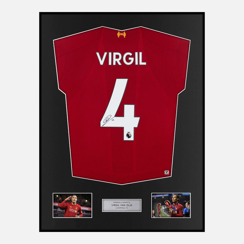 Signed Virgil Van Dijk Framed Liverpool Shirt