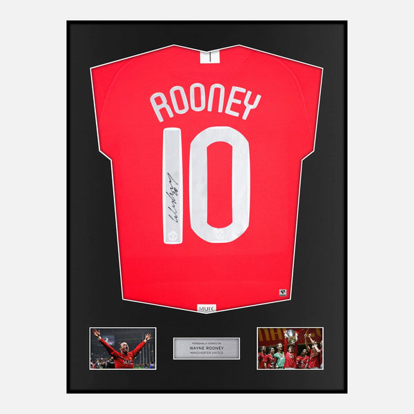Framed Rooney Signed Manchester United Shirt Ultra Slim