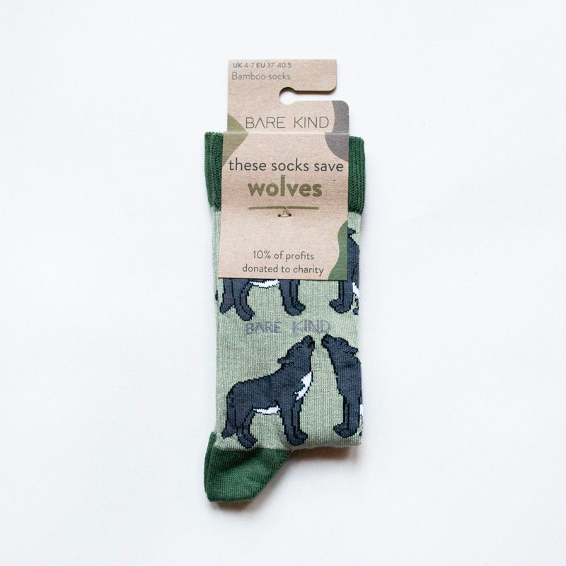 Save the Wolves Bamboo Socks