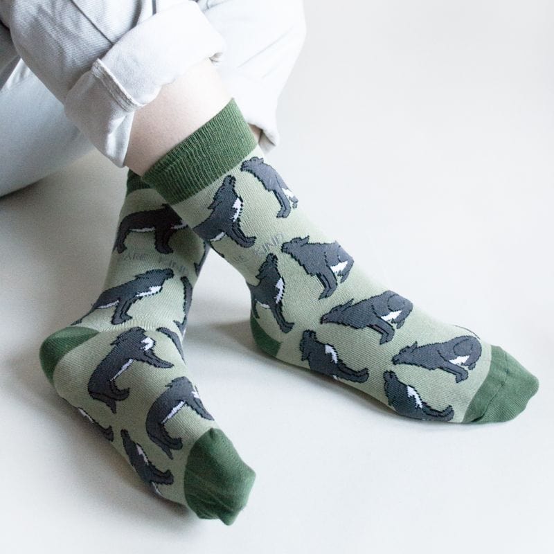 Save the Wolves Bamboo Socks