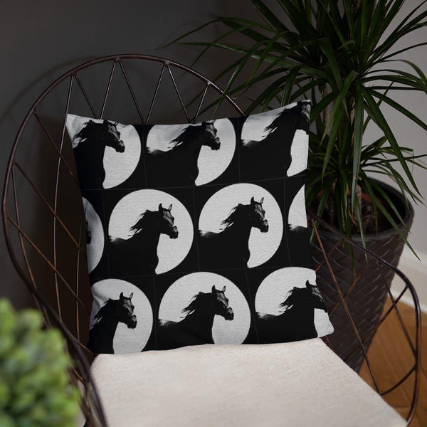 Exclusive Majestic Horse Design Throw Pillow 18 x 18