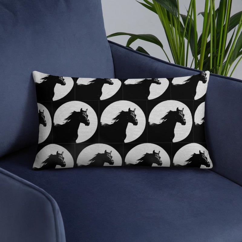 Exclusive Majestic Horse Design Throw Pillow 18 x 12
